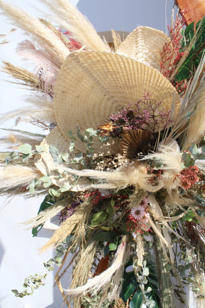 Boho floral decoration decor wedding christening hire rental church 2023