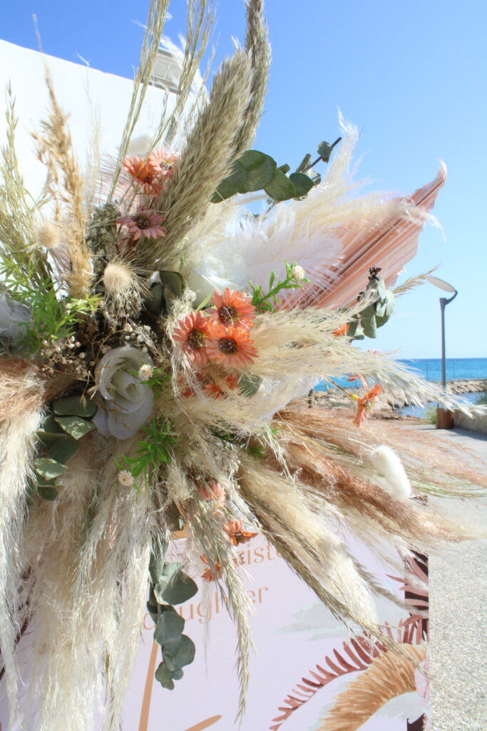 Cyprus floral church decoration decor boho hire rental wedding baptism christening package