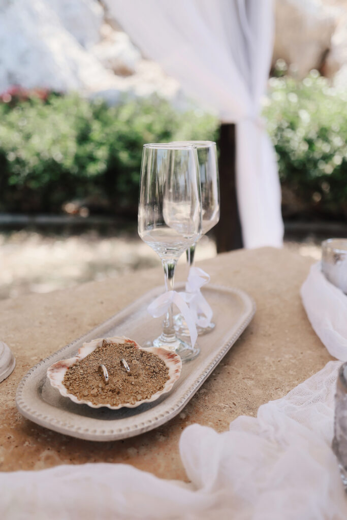 Cyprus wedding venue planners intimate small private ceremony rings