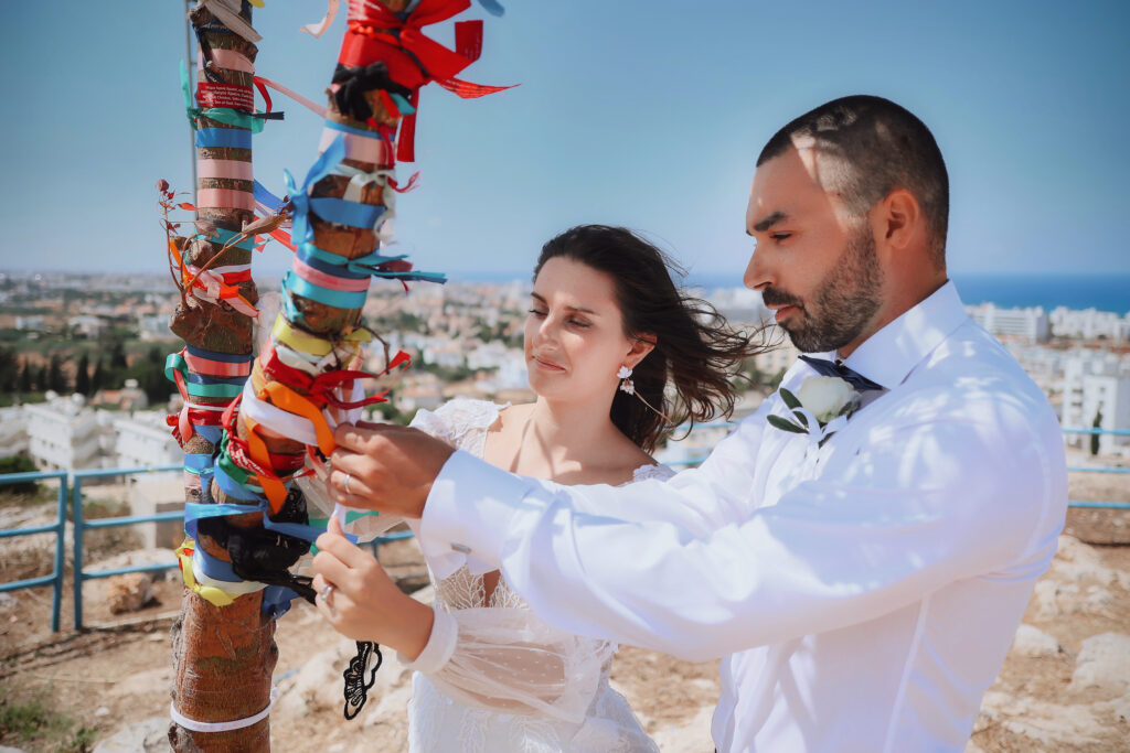 bride and groom wedding couple Protaras church symbolic wedding package unique