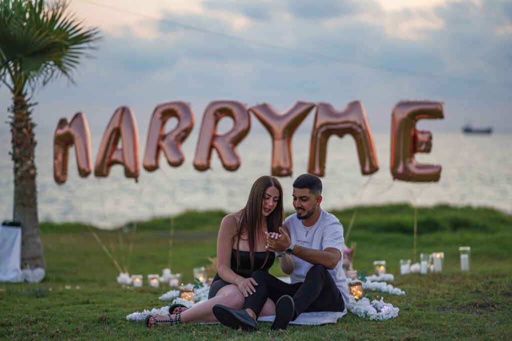 marry me balloons Cyprus marriage proposal engagement surprise