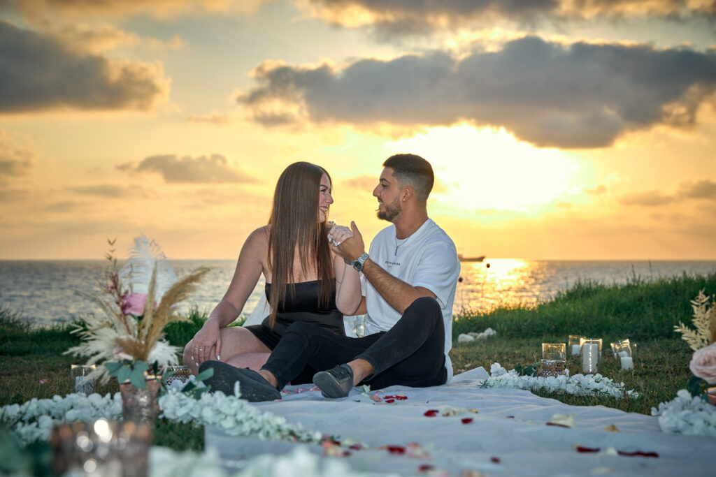 couple photoshoot engagement surprise marriage proposal Cyprus