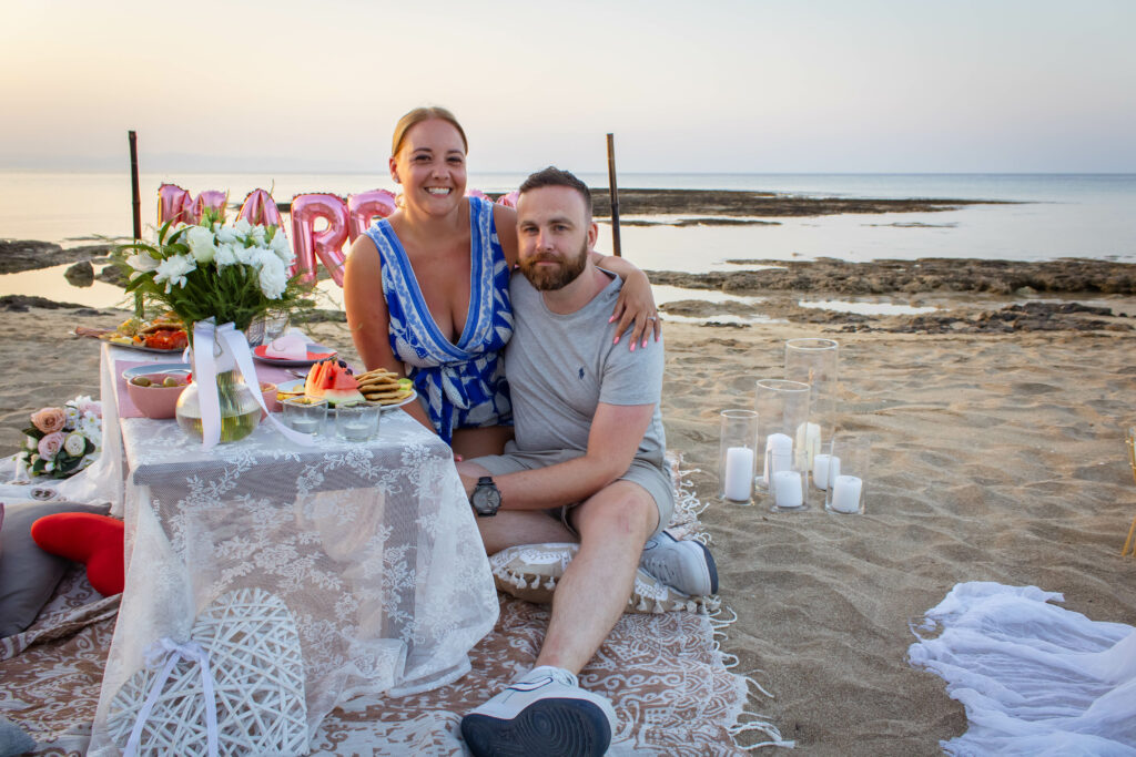 romantic picnic marriage proposal engagement Cyprus