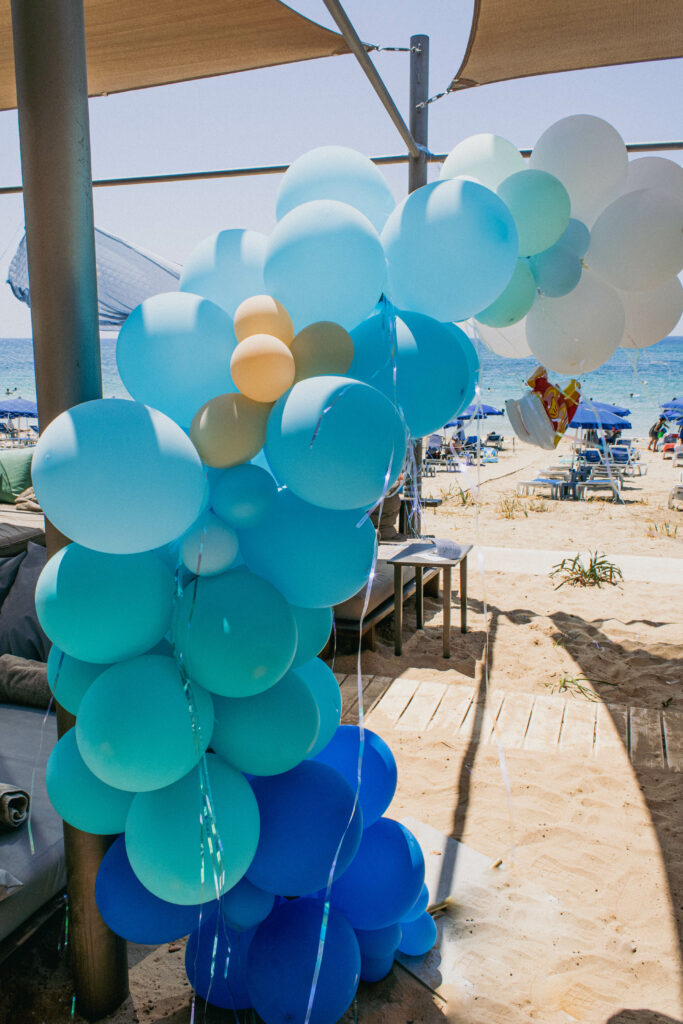 blue balloon arch decoration party kids baptism birthday party Cyprus