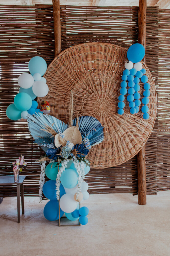 photo booth party decoration wedding balloon boho decoration hire rental Cyprus blue baby shower gender