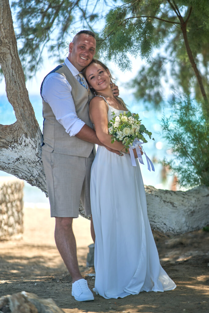 Ammos Kampouri Ayia Napa beach wedding bride and groom couple Cyprus planner package