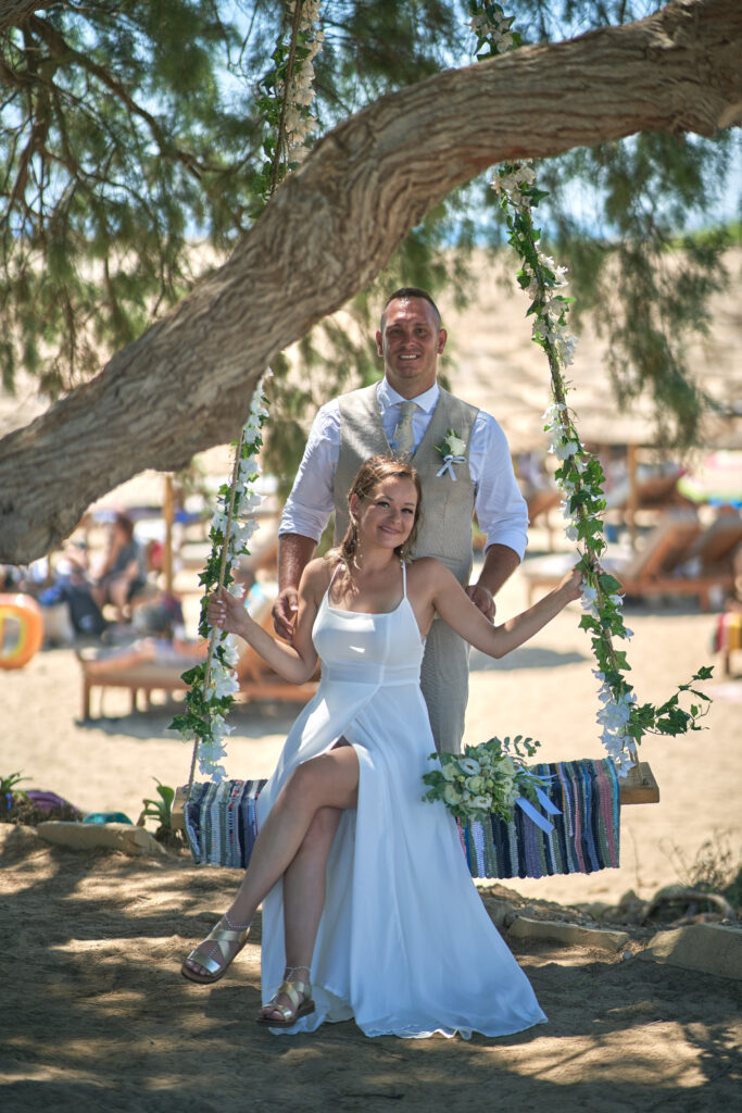 Ammos Kampouri Ayia Napa beach wedding bride and groom romantic photoshoot