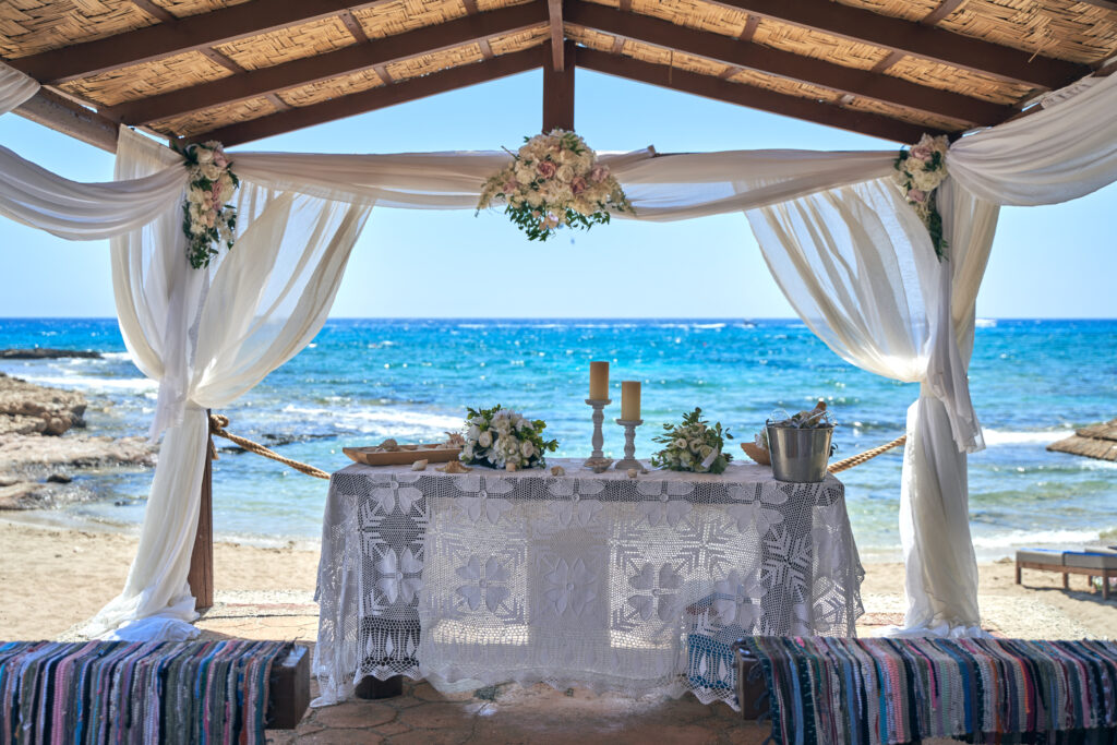 Ammos Kampouri beach wedding Ayia Napa Cyprus decoration planner package photo