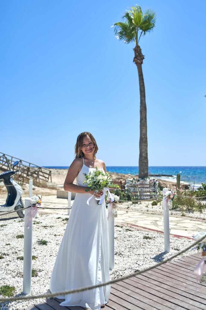 Ammos Kampouri Ayia Napa beach wedding beautiful bride romantic classic package