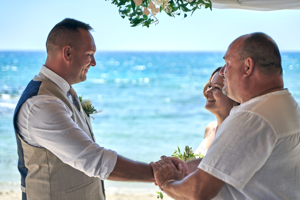 Ammos Kampouri beach wedding ceremony symbolic official small private