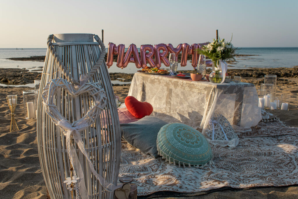 romantic picnic at the beach marry me marriage proposal Cyprus Ayia Napa Protaras