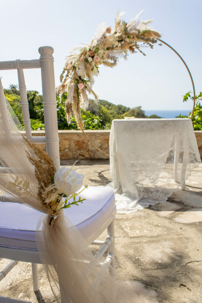 Lemba Vrisi Paphos wedding cermony marriage planner decoration hire boho round arch
