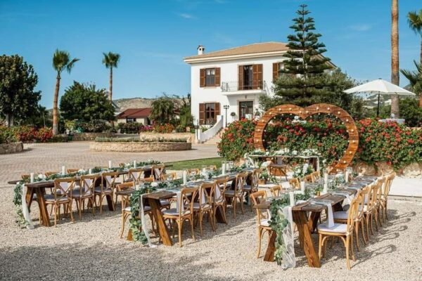 L'Chateau Paphos wedding venue Cyprus country style sea view mountains Mediterranian