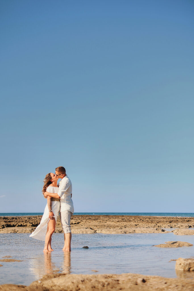 wedding beach photoshoot at Ayia Triada beach Cyprus