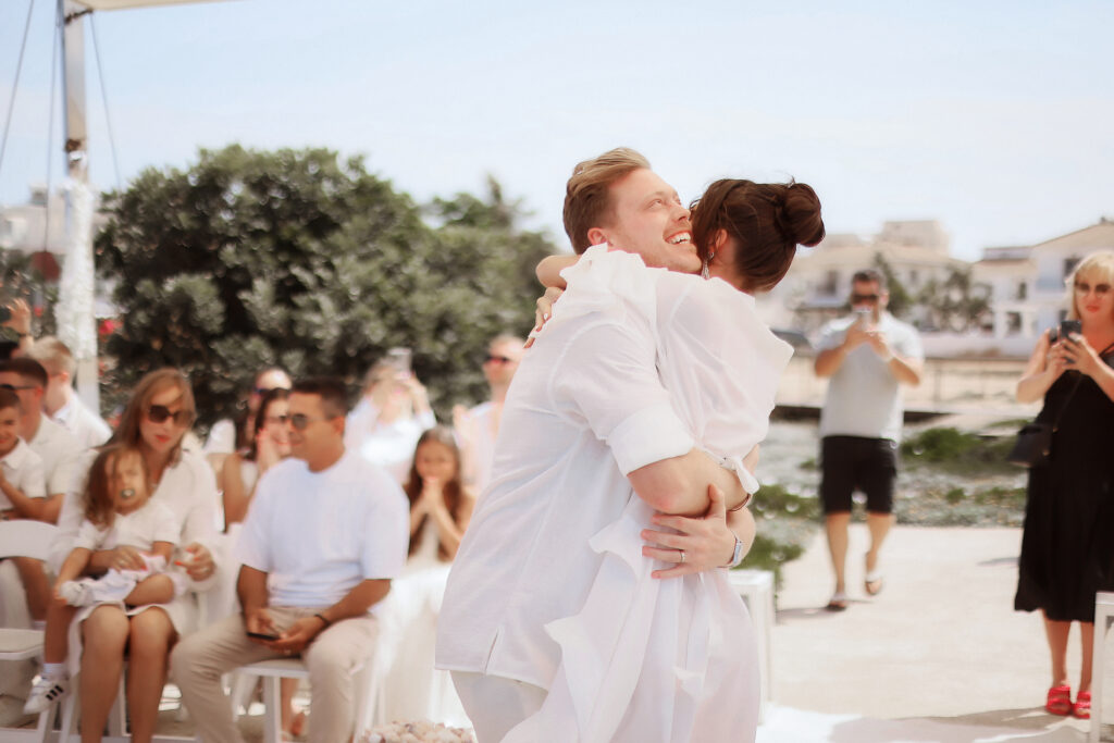 Cyprus beach wedding ceremony elopement symbolic