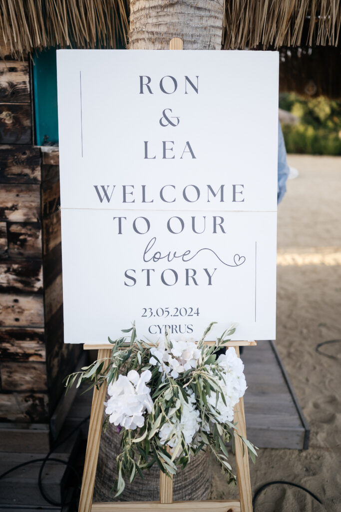 wedding welcome sign Cyprus