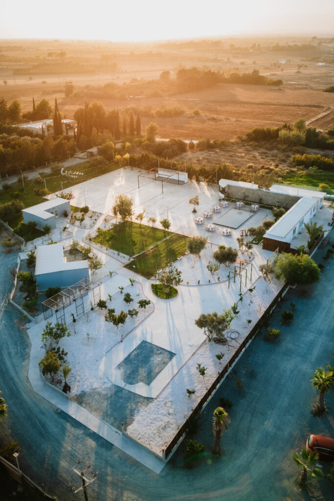 sunset drone photography at the stunning wedding and event venue The Legacy in Vrissoules Cyprus