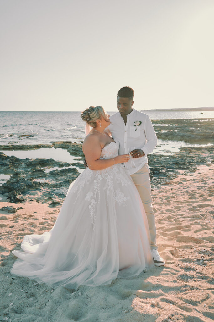 romantic sunset beach photoshoot in Cyprus