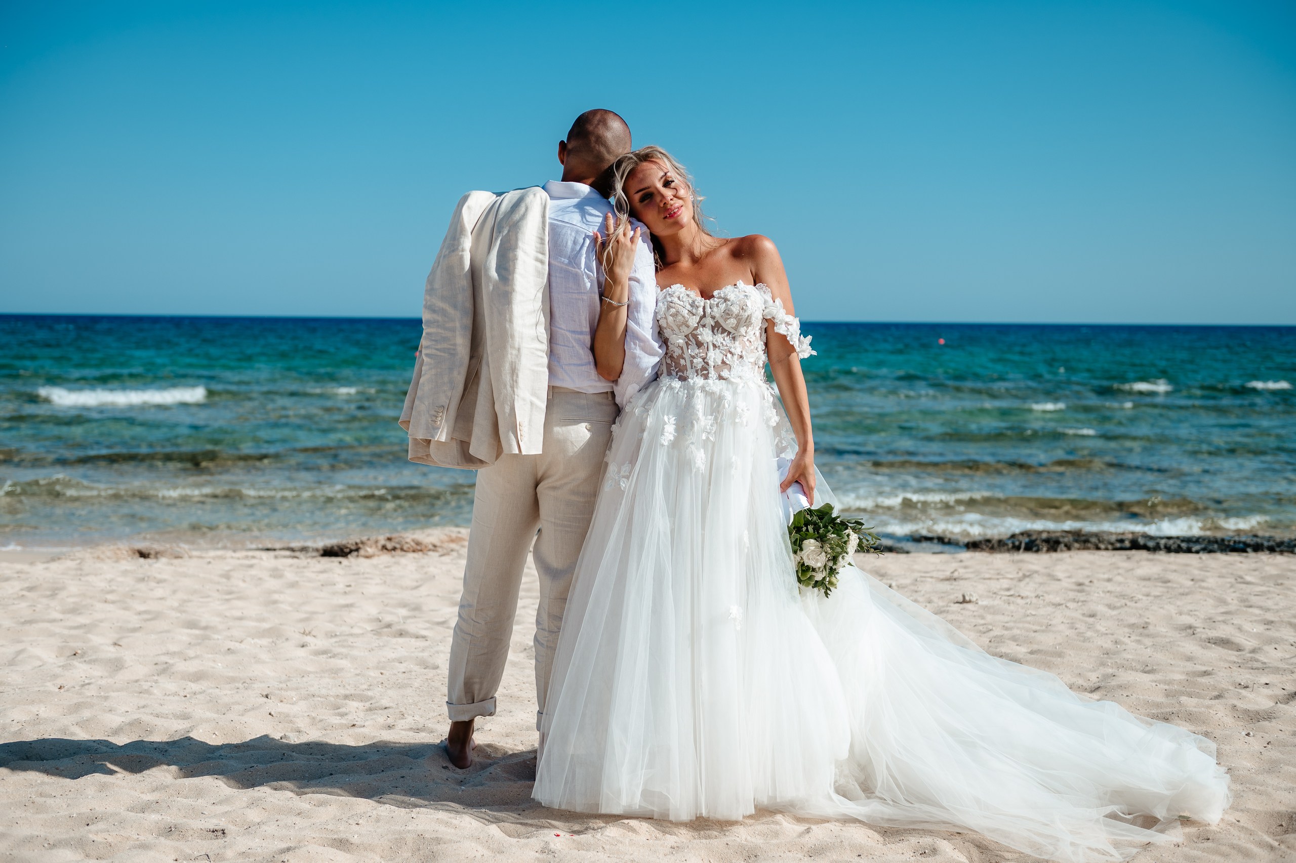 wedding photoshoot at Ayia Thekla Sirens beach in Cyprus