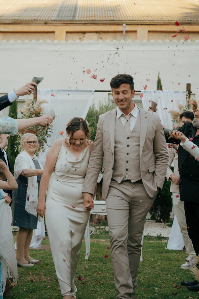 rustic garden wedding ceremony in Cyprus