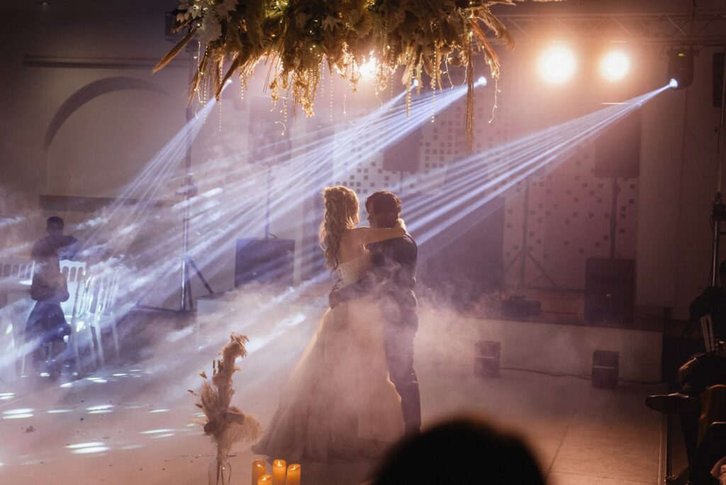 bride and groom enjoying their first dance during their wedding in Protaras venue in Cyprus