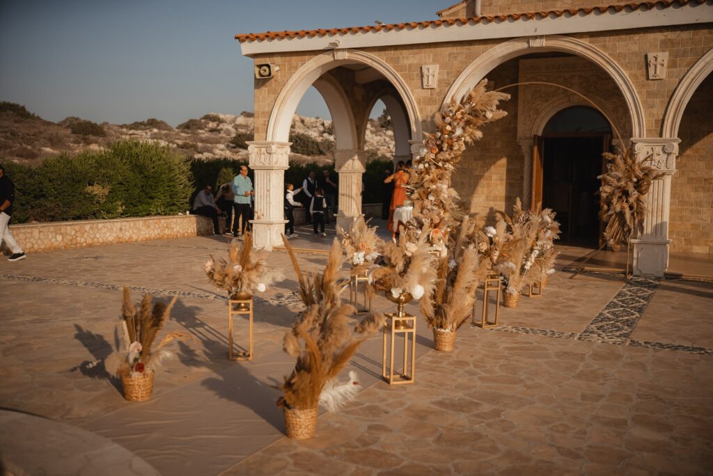 bohemian decor at Saint Epifanios church in Ayia Napa Cyprus