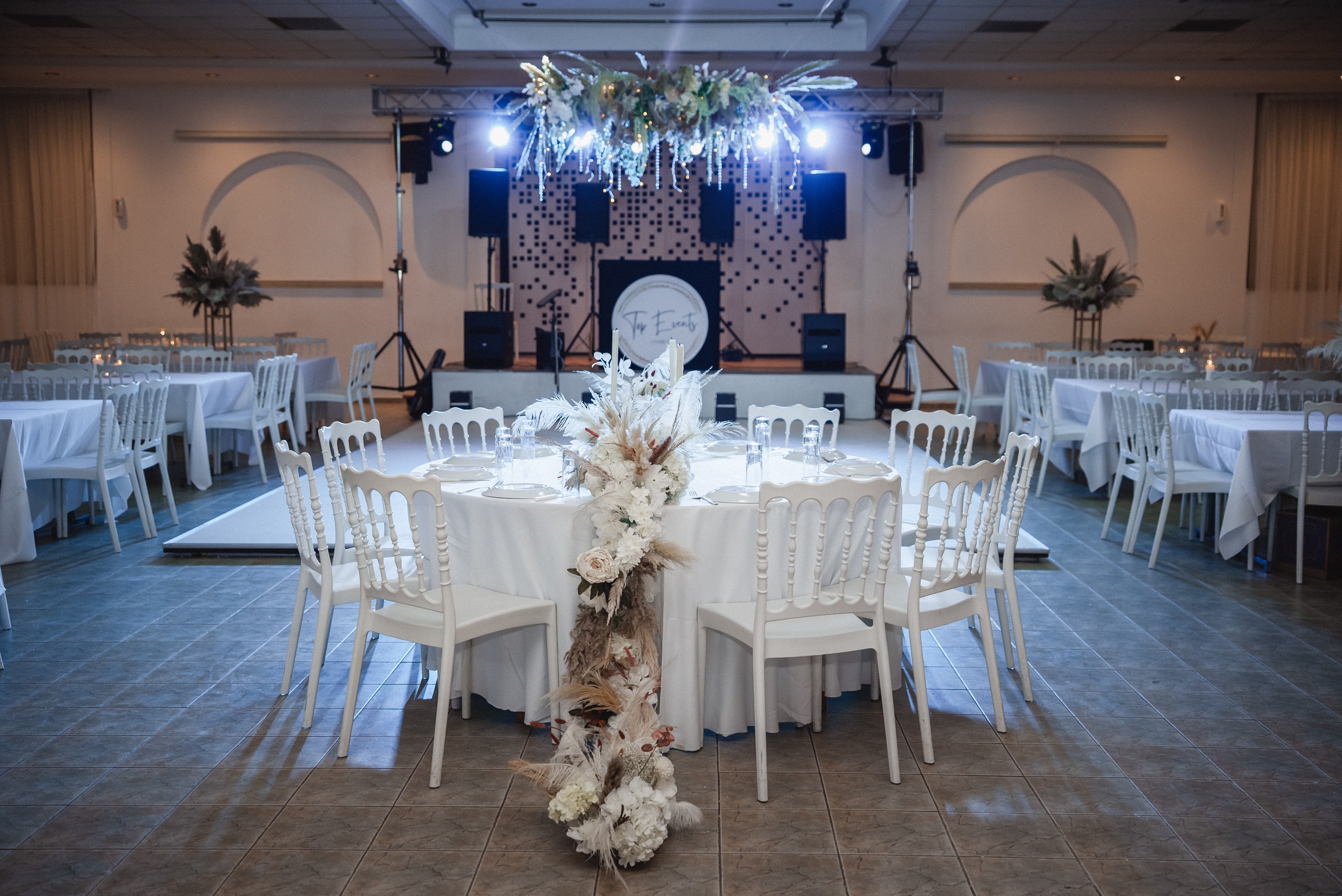 luxury boho wedding decoration hire at the venue in Cyprus