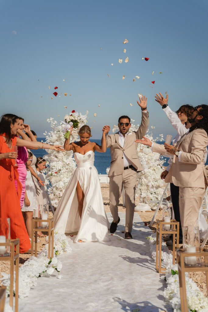 Greek island wedding luxury beach wedding arch rental comany
